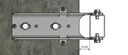 Montageschuh horizontal für 60er Pfosten, 240mm auskragend, zum Aufdübeln, Mat. Stahl verzinkt