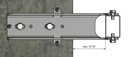 Montageschuh horizontal für 60er Pfosten, Länge 300mm, zum Aufdübeln, Mat. Stahl verzinkt