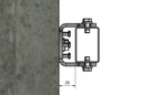 Montageschuh vertikal für 60er Pfosten, Auflagefläche 130mm, zum Andübeln, Mat. Stahl verzinkt