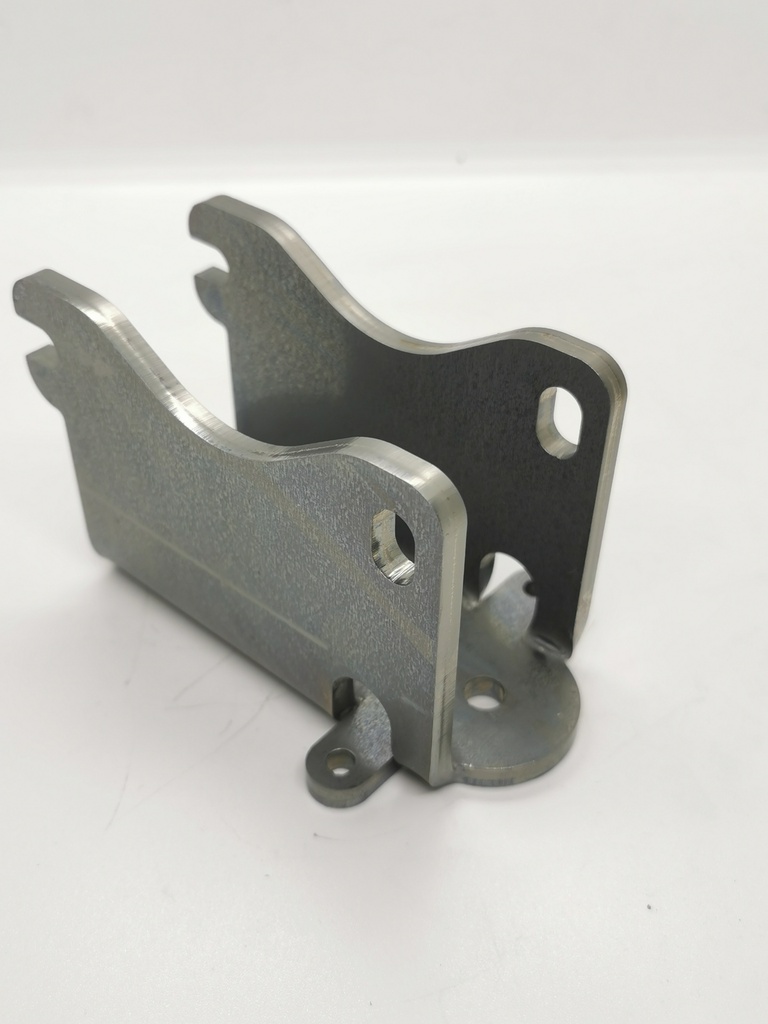 Montageschuh vertikal für 40er Pfosten, Auflagefläche 130mm, 40mm auskragend, zum Andübeln, Mat. Stahl verzinkt
