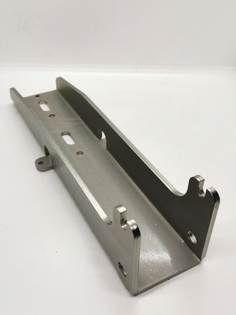 Montageschuh horizontal für 60er Pfosten, Länge 330mm, zum Aufdübeln, Mat. Stahl verzinkt