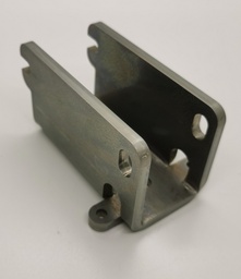 [MV40-100] Montageschuh vertikal für 40er Pfosten, Auflagefläche 100mm, 25mm auskragend, zum Andübeln, Mat. Stahl verzinkt