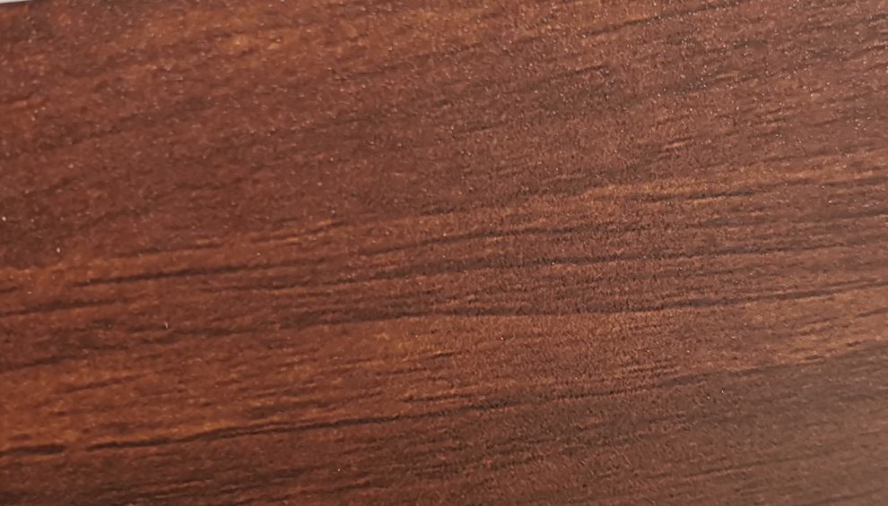 Alu-Handlauf 138mm, Holzdekor Nuss – Oberfläche rau