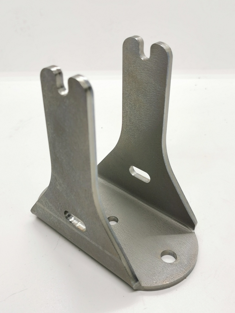 Montageschuh Zaun für 60er Pfosten, Auflagefläche 130mm, zum Aufdübeln, Mat. Stahl verzinkt