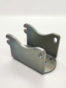 Montageschuh vertikal für 60er Pfosten, Auflagefläche 130mm, 60mm auskragend, zum Andübeln, Mat. Stahl verzinkt
