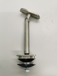 [HTI40-schräg] Handrail support 40 mm post for Ø42.4 stainless steel tube, angled, Mat. AISI 304 stainless steel