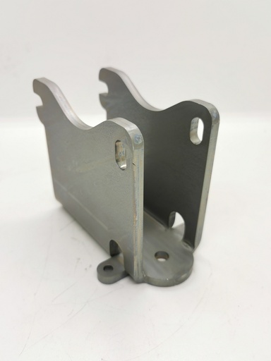 [MV40-130-60] Montageschuh vertikal für 40er Pfosten, Auflagefläche 130mm, 60mm auskragend, zum Andübeln, Mat. Stahl verzinkt